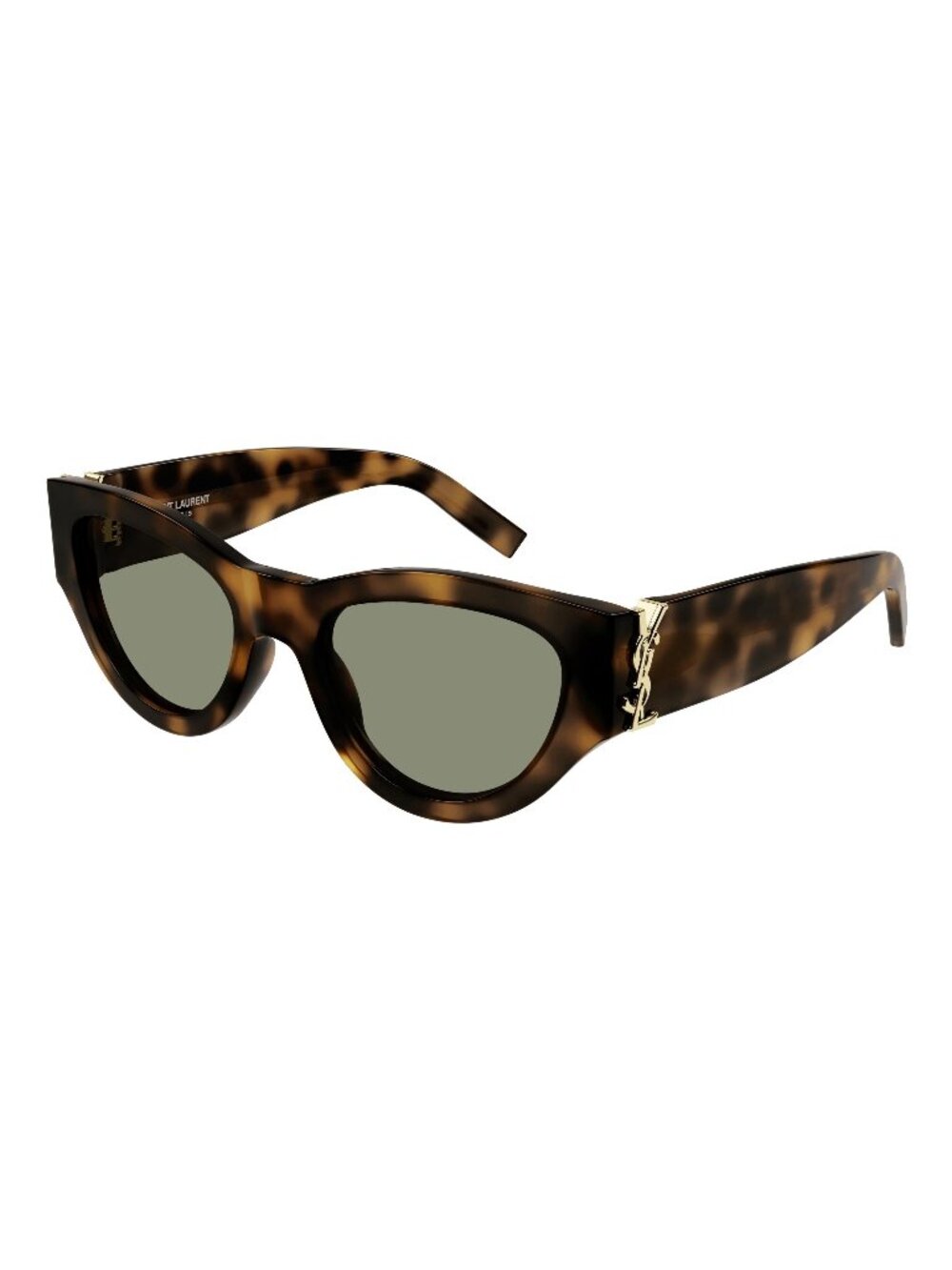 New Saint Laurent Women's Sunglasses Havana Square Green Lens Acetate Frame SL F
